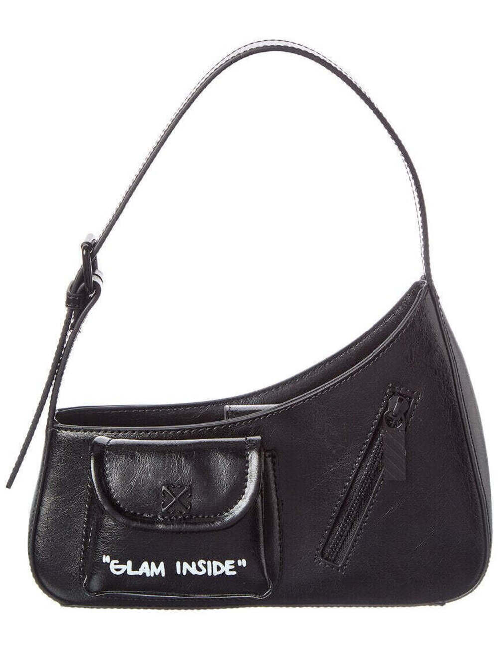 Off-White Black Leather Jitney Hobo Bag NWT MSRP $995